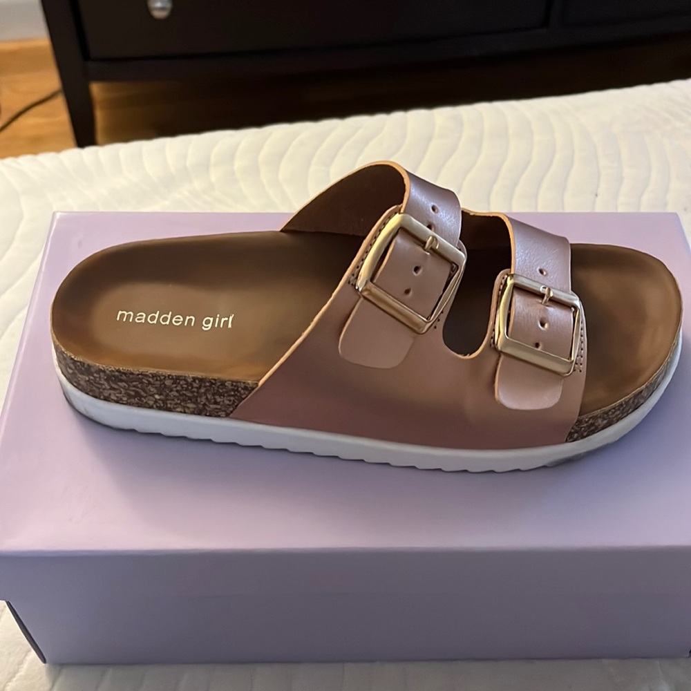 Madden Girl rose gold sandals